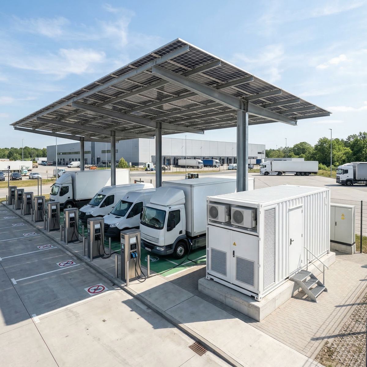 EV charging depot with battery energy storage system